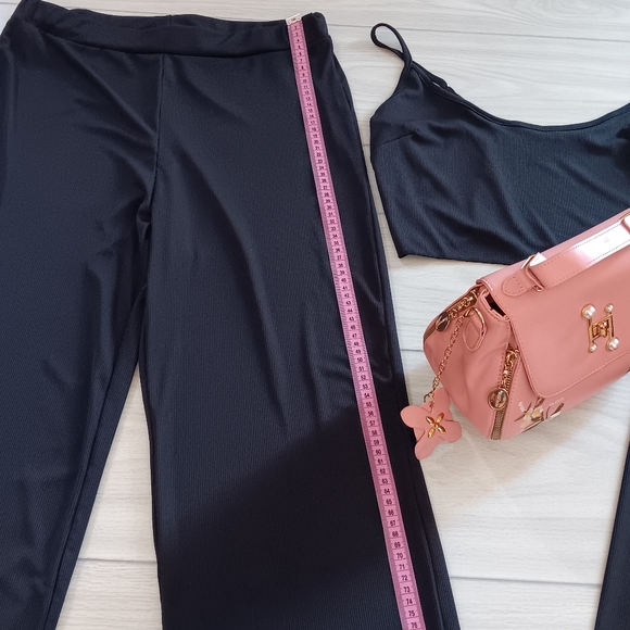 Plus Size Casual Solid Color Plus Size Pit Vest Jacket Pants Three-Piece Set - Picture 7 of 13